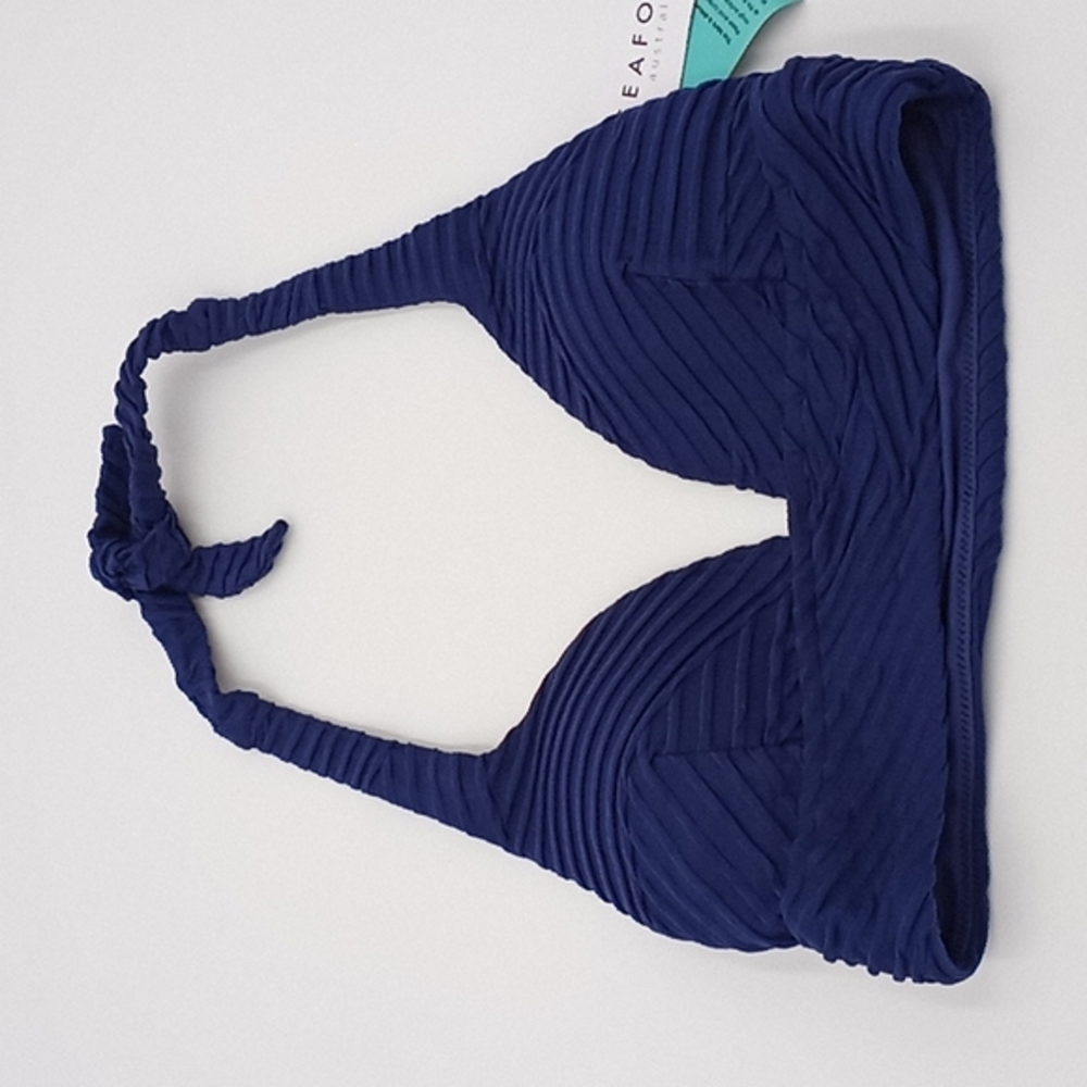Seafolly Fresh Water Halter Bikini Top Blue Opal 4